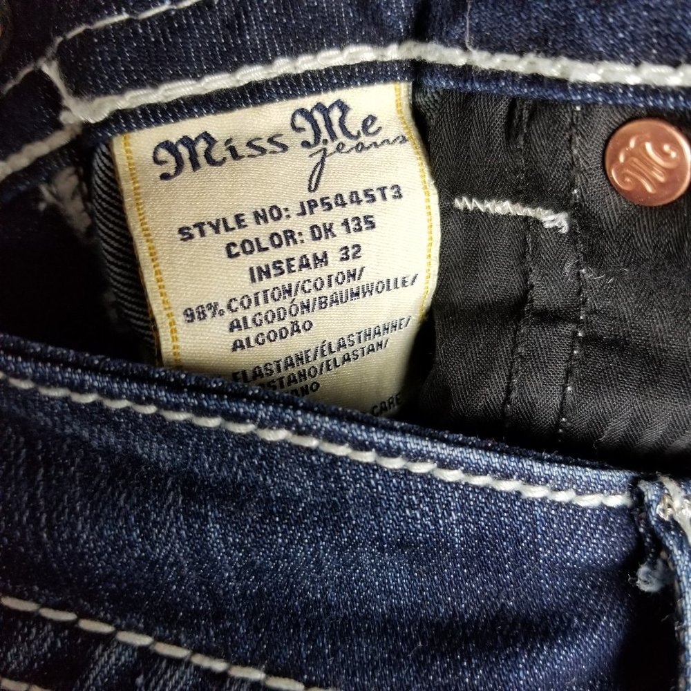 Miss Me Straight Leg Dark Wash Jeans 29x32 - Picture 6 of 6